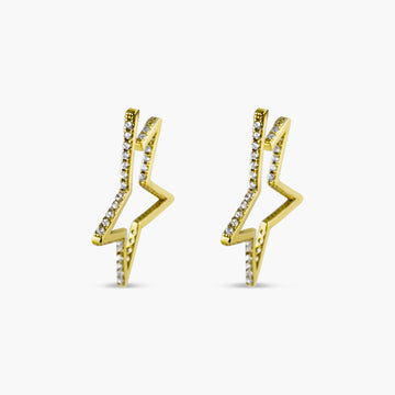 Star Studded 925 Sterling Silver Hoop Earrings